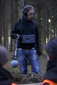 Jef, unser Sound-Män - hier als Set-Tonmeister beim Shoot von 'Der kleine 5-Minuten-Mord'